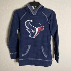 NFL Texans sweatshirt hoodie, S but fits more like an XS.Navy blue, front pocket